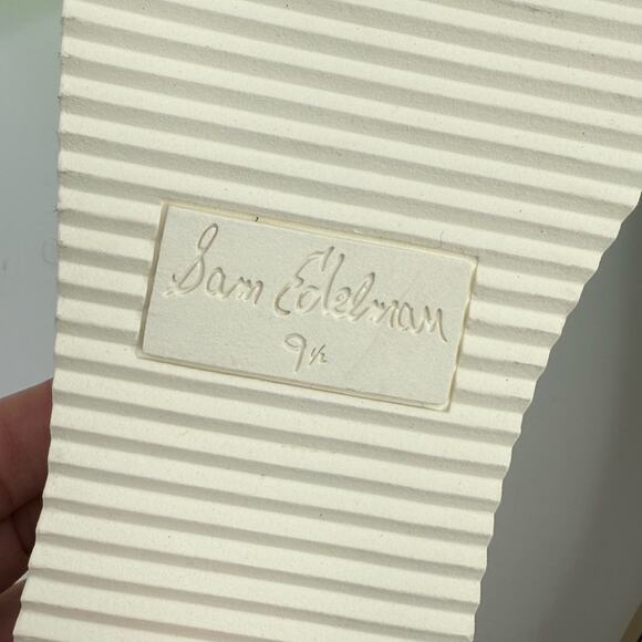 NEW Sam Edelman Platform Buckle Slides Sandals Size 9.5 Black Leather Flats - Picture 7 of 8